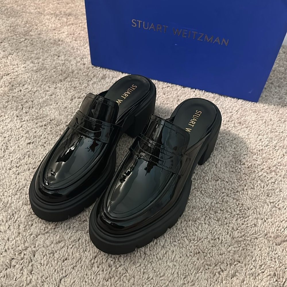 New Stuart Weitzman Soho Mule Black